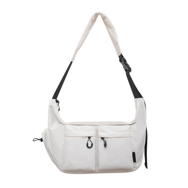 Bolso de hombro de gran capacidad | Mensajero cruzado de lona | Material de nylon duradero con forro de poliéster | Cierre de cremallera seguro | Se adapta a los libros esenciales para portátiles