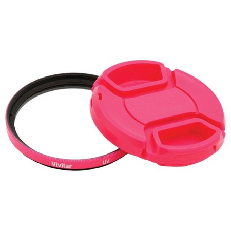 UPC: 0681066655177 | Vivitar 52mm UV Filter and Snap-On Lens Cap  Pink