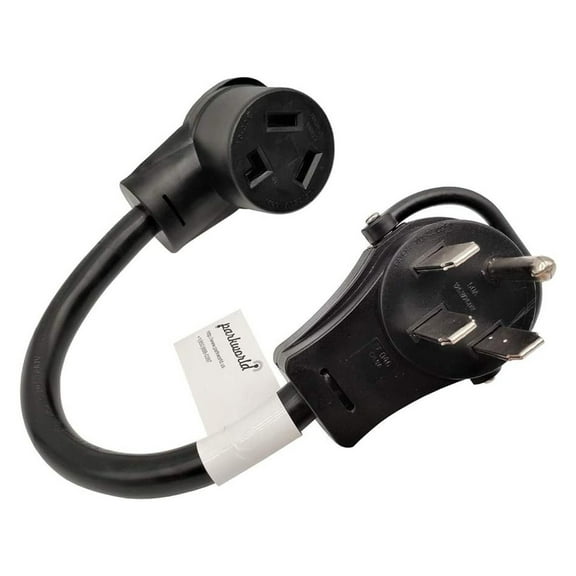 61445 RV to Dryer Adapter Cord RV Plug NEMA 14-50P to 10-30R Dryer Female, 30A, 250V, 12 inch