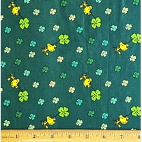1/2 Yard - Peanuts Woodstock & Shamrocks St. Patrick's Day on Green Cotton Fabric (Great for Quilting, Sewing, Craft Projects, Throw Pillows & More) 1/2 Yard X 44" Wide
