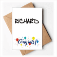 thumbnail image 1 of Spécial Écriture Anglaise Nom RICHARD Cartes de Mariage Félicitations Enveloppes de Voeux, 1 of 3