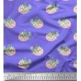 thumbnail image 1 of Soimoi Purple Georgette Viscose Fabric Tropical Floral Watercolor Print Fabric by The Yard 44 Inch Wide, 1 of 3