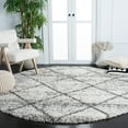 thumbnail image 2 of SAFAVIEH Hudson Amias Plush Geometric Shag Area Rug, Grey/Beige, 4' x 4' Round, 2 of 8