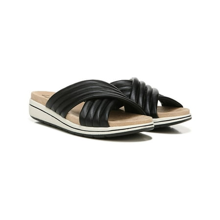 

LifeStride Womens Panama Faux Leather Slip On Wedge Sandals