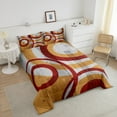 thumbnail image 4 of Erosebridal Abstract Circle Spiral Bedding Twin Comforter Set, Orange Red Gray Down Comforter, Geometry Room Decor Lightweight 2-Piece, 4 of 8