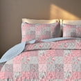 thumbnail image 4 of Davulos King Quilt Bedding Set ,Plaid Patchwork Quilt for King Bed 3 Pieces Reversible Microfiber Summer Bedspread Coverlet for All Season,110" x 96", 4 of 8