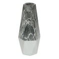 thumbnail image 5 of DecMode 18" Faux Marble Dark Gray Ceramic Vase with Silver Base, 5 of 6