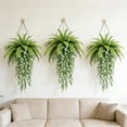 thumbnail image 4 of Plantas Verdes De Plástico Planta colgante artificial de eucalipto persa blanco con forma de camelia,follaje verde de plástico para decoración de paredes interiores y exteriores (1 pieza). Rkxzt, 4 of 6