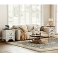 thumbnail image 3 of WAMPAT Nightstand with Charging Station, Farmhouse 3-Drawer Nightstand, Wood Nightstand for Bedroom, Living Room,White, 3 of 8