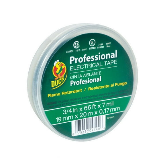Duck 04140 0.75 in. x 66 ft. Green Vinyl Electrical Tape