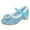 Blue, variant on MEZZALL Child Warm Thick Heeled Shoes With Soles Fashionable Princess Casual Flat Shoes With Diamonds Soft Toddler Footwear, Blue, 9-9.5 Years