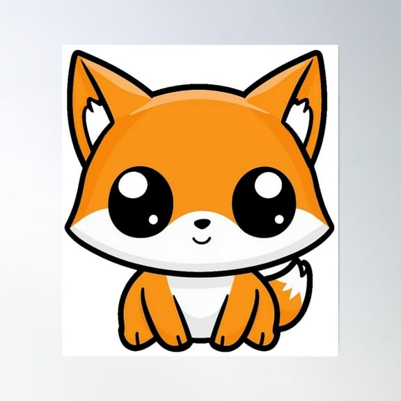 A Cute Fox Poster Wall Art, Modern Wall Decor, 16x16 UNFRAMED