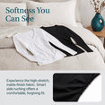thumbnail image 5 of 2 Pack Women Polyester Milk Silk Long Sleeve T-Shirts, V Neck Slim Fit Crop Basic Tops Elegant Layering Shirts, 5 of 6