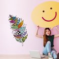 thumbnail image 3 of Coofit Wall Sticker Colorful Pattern Feather Wall Decal Mural Home Wall Decoration, 3 of 6