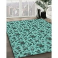 thumbnail image 2 of Ahgly Company Indoor Round Patterned Turquoise Green Area Rugs, 5' Round, 2 of 6