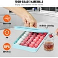 thumbnail image 5 of Ice Cube Tray, 3 Pack 170 Balls Mini Ice Cube Tray for Freezer, 2x33pcs and 1x104pcs Sphere Ice Cube Making for Chilling Cocktail Whiskey Tea Coffee, Include Ice Trays & Ice Bin & Scoop, 5 of 5