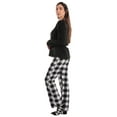 thumbnail image 2 of Just Love Womens Ultra-Soft Pajama Pant Set with Matching Socks (White Black - Buffalo Plaid, 2X), 2 of 3