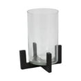 thumbnail image 3 of Sagebrook Home Mango Wood and Glass Candle Holder for Home Decor Elegance, 3 of 9