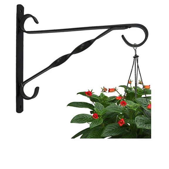 Casewin Hanging Plant Bracket 10 Inch Wall Decor Plant Hanger Hook for Bird Feeders, Lanterns, Wind Chimes, Planters, 1 Pack, Black