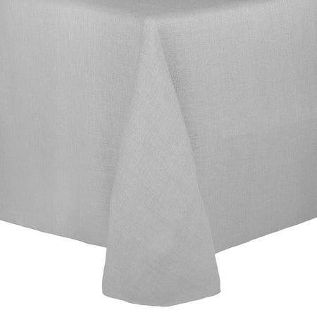 

Ultimate Textile (5 Pack) Faux Burlap - Havana 60 x 84-Inch Oval Tablecloth - Basket Weave Silver Grey
