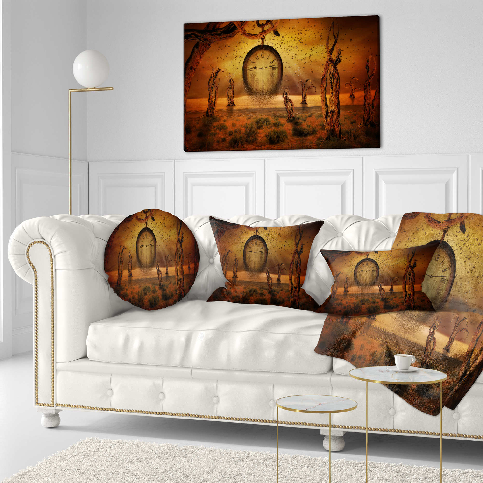 Designart End of Time - Abstract Throw Pillow - 12x20