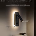 thumbnail image 3 of Lámpara de pared para dormitorio de hotel, moderna, sencilla, creativa, giratoria, luz de lectura LED con interruptor, 3 of 5