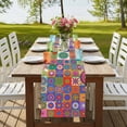 thumbnail image 4 of Table Runners 72 Inches Long Dress Scarves, Colorful Ethnic Farmhouse Kitchen Table Runner, Coffee Tablerunners, Modern Abstract National Geometric Purple 18x72 Inch, 4 of 9