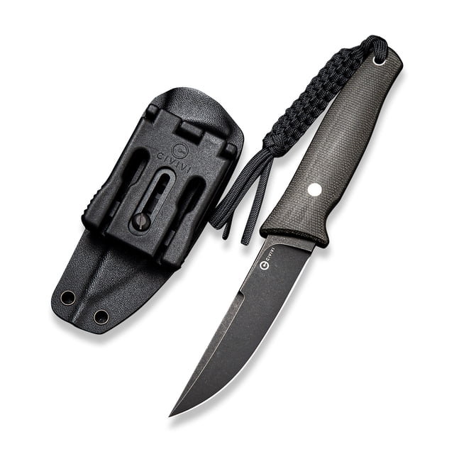 CIVIVI Tamashii Fixed Blade C19046-4 Knife Black D2 Steel & Dark Green Micarta Cuchillo