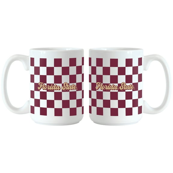 Florida State Seminoles 2-Pack 15oz. Checkered Wordmark Mug Set