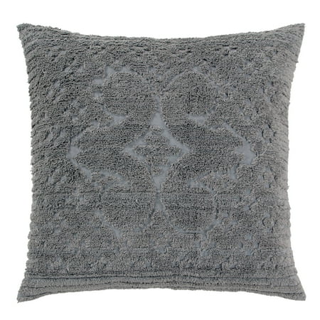 Better Trends 26"x 26" Euro Pillow Sham 100% Cotton Pillow Cover Medallion Design Machine Washable (Gray) Ashton Collection