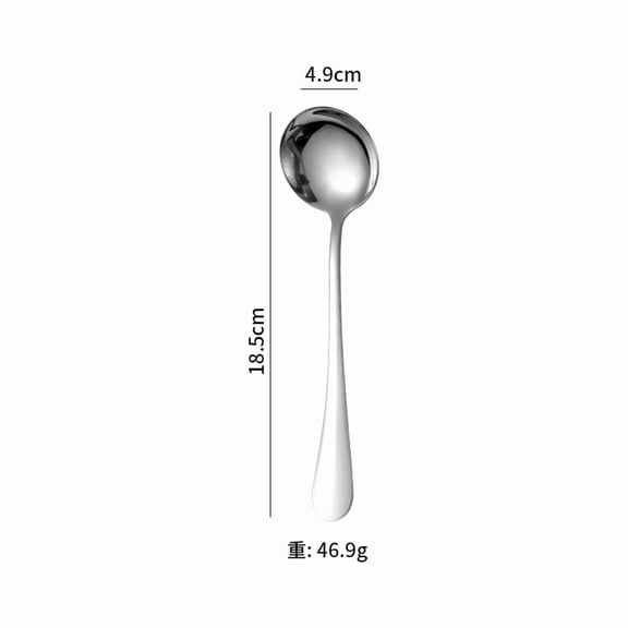 Xiao Hua premium stainless steel tableware -4-piece set of silver polished tableware, 7.28*1.93 inch stainless steel spoon, dishwasher safe, suitable for daily catering services