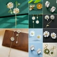 thumbnail image 3 of EOEMY Fashion 925 Silver Daisy Flower Stud Earrings Drop Dangle Women Lovely Jewelry-Style 1, 3 of 9