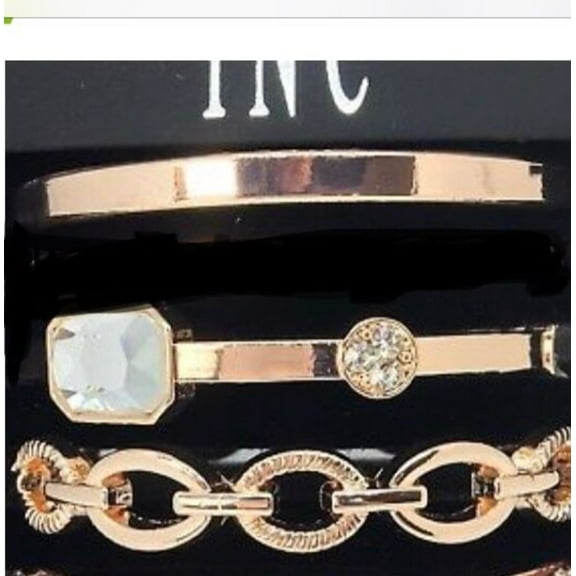 I.n.c. Rose Gold-Tone Crystal Enhanced Multi-Bangle Bracelet