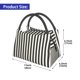 thumbnail image 2 of Disketp Black And White Thick Stripes Bolsa Térmica Estampada, Bolsa Térmica Aislante para Almuerzo, Playa y Campamento, 2 of 6