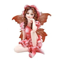 Ebros Miniature Fairy Garden Statue Pink Periwinkle Flower Fairy Figurine 3"H