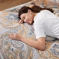 thumbnail image 2 of 100% Cotton Boho Paisley Throw Blanket for Home Decor – Classic Farmhouse Quilt Bedding, Muslin Throw Blankets for Adults, Vintage Woven Decorative Blanket for Couch, Bed Layering Use, 60"x80", 2 of 4