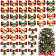 thumbnail image 3 of KYAIGUO Christmas Tree Decorations Bow with Bells Hanging Decoration for Christmas Tree Garland Hanging Decor 20PCS, 3 of 6