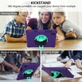 thumbnail image 3 of Allytech Shockproof Samsung Galaxy Tab S6 Lite 10.4" 2020 Released SM-P610, Rugged Heavy Duty Protection Adjustable Shoulder Strap Kickstand EVA Rubber Kids Friendly Cover, Purple/Aqua, 3 of 7