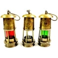 thumbnail image 2 of Nautical Miner Lamps Set of Three Ship Oil Lamp Red White & Green Glass 6 Inches Vintage Decor, 2 of 3