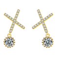 thumbnail image 3 of Xihbxyly Pendientes Elegantes, Impresionante Diseño de Letra X, Deslumbrante Brillo de Circonitas Cúbicas, Regalo de Graduación Perfecto, Ideal para Usar a Diario En Bodas, Banquetes, Accesorio de Mo, 3 of 4