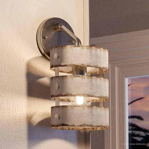 Urban Ambiance Luxury Farmhouse Bath Fixture, Size: 12"H x 6"W, with Urban Industrial Style Elements, Galvanized Steel Finish, UHP2481