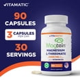 thumbnail image 3 of Vitamatic Magtein Magnesium L-Threonate 2000 mg with D3 – 90 Vegetarian Capsules – Brain Support, Memory & Focus Supplement – Highly Absorbable Magnesium – Non-GMO, Gluten Free, Made in USA, 3 of 10
