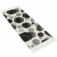 thumbnail image 2 of Black Grey Hallway Runner Rug 2x6ft,Geometric Gold White Hexagon Modern Washable Woven Living Room Bedroom Kitchen Bathrom Carpet with Tassels,Non-Shedding Indoor Outdoor Throw Door Mat for Entryway, 2 of 5