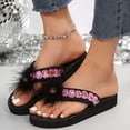 thumbnail image 2 of HBFAGFB Chaussons pour Femmes Mode Été Chaussons en Strass Confortables Chaussures de Plage Extérieures Roses Taille 37, 2 of 9