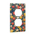 thumbnail image 2 of Yayeee Duplex Wall Plate 1-Gang 4.5"x2.7" Home Receptacle Light Switch Decorative Outlet Cover, Vibrant Flowers, 2 of 7