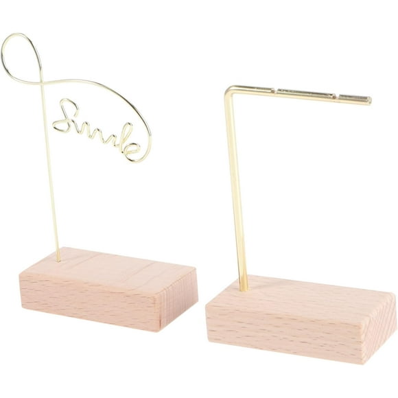 YISITIAN 2pcs Jewelry Display Racks Wooden Earring Holders Metal Stand for Retail Counter Personal Storage CA919-5428