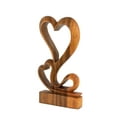 thumbnail image 3 of 12" Wooden Handmade Abstract Sculpture Statue Handcrafted "Hearts Blossom" Gift Decorative Home Decor Figurine Accent Decoration Artwork Hand Carved, 3 of 4