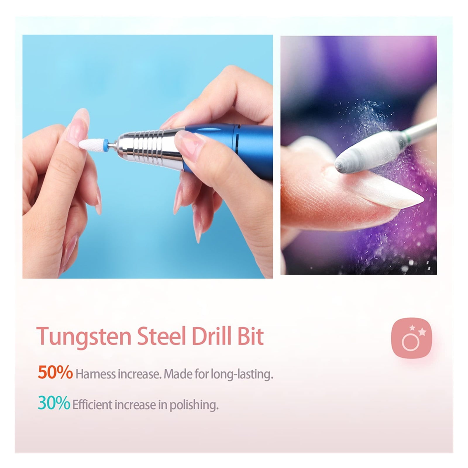 Portable Electric Nail Drill For Acrylic Nails, 35000RPM Nail File Manicure Pedicure Polishing, Nail Art Equipment Nail Salon Tool ,Low Noise