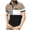 thumbnail image 2 of Golf Shirts for Men Short Sleeve Tees Tops Mens Casual Color Block Pullover Button Collared Breathable Slim Athletic Workout Tshirts Shirt, 2 of 8