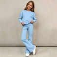 thumbnail image 4 of BXJX Girls Outfit Sets Size 10-12, 2 Piece Long Sleeve Causal Crew Neck Sweatshirt and Flare Pants Sets, 4 of 6